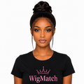 Front view of a woman wearing the 250 Density 13x4 Lace Front Bob Wig Human Hair in Natural Black with a pre-plucked hairline, showcasing a realistic hairline and natural straight finish | WigMatch EU
