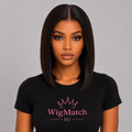 Front view of a Silk Straight Bob Human Hair Wig in Natural Black with a sleek finish, designed for a natural everyday look at WigMatch EU.