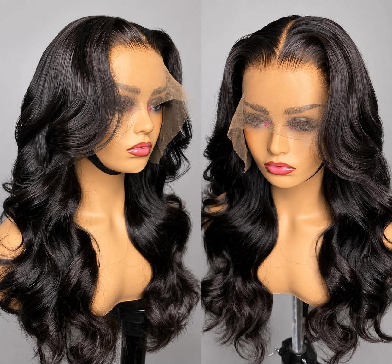 WigMatch Body Wave Lace Front Human Hair Wig displayed on a mannequin, featuring soft body wave texture, natural lace front, and realistic hairline for everyday styling.
