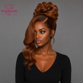 WigMatch EU model wear wig left side view auburn body wave human hair wig