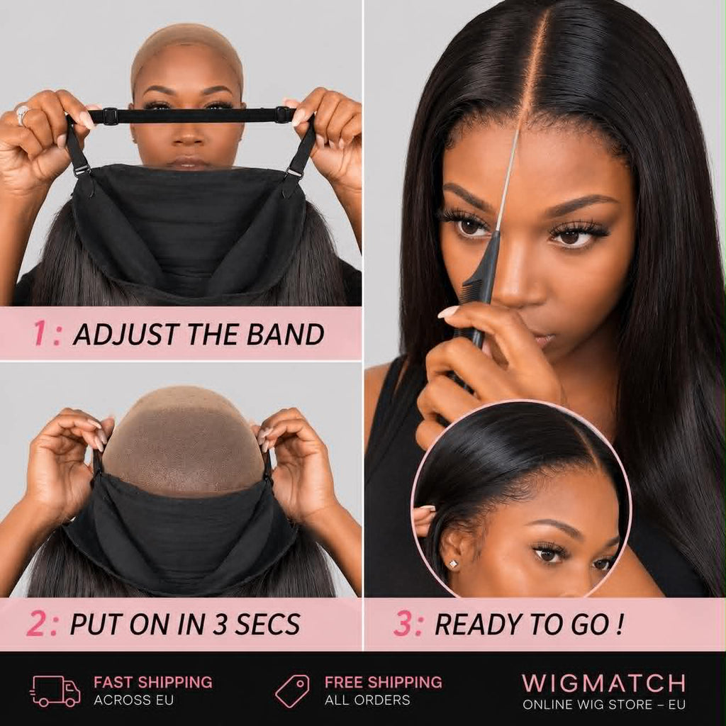 HD lace glueless wig by WigMatch featuring a natural scalp effect, realistic hairline, and easy wear-and-go installation. EU online wig store with fast delivery.