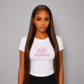 Front view of a WigMatch Natural Brown Straight Human Hair Wig with 13x4 HD lace front, silky straight texture and natural hairline. Premium EU wig store with free shipping.